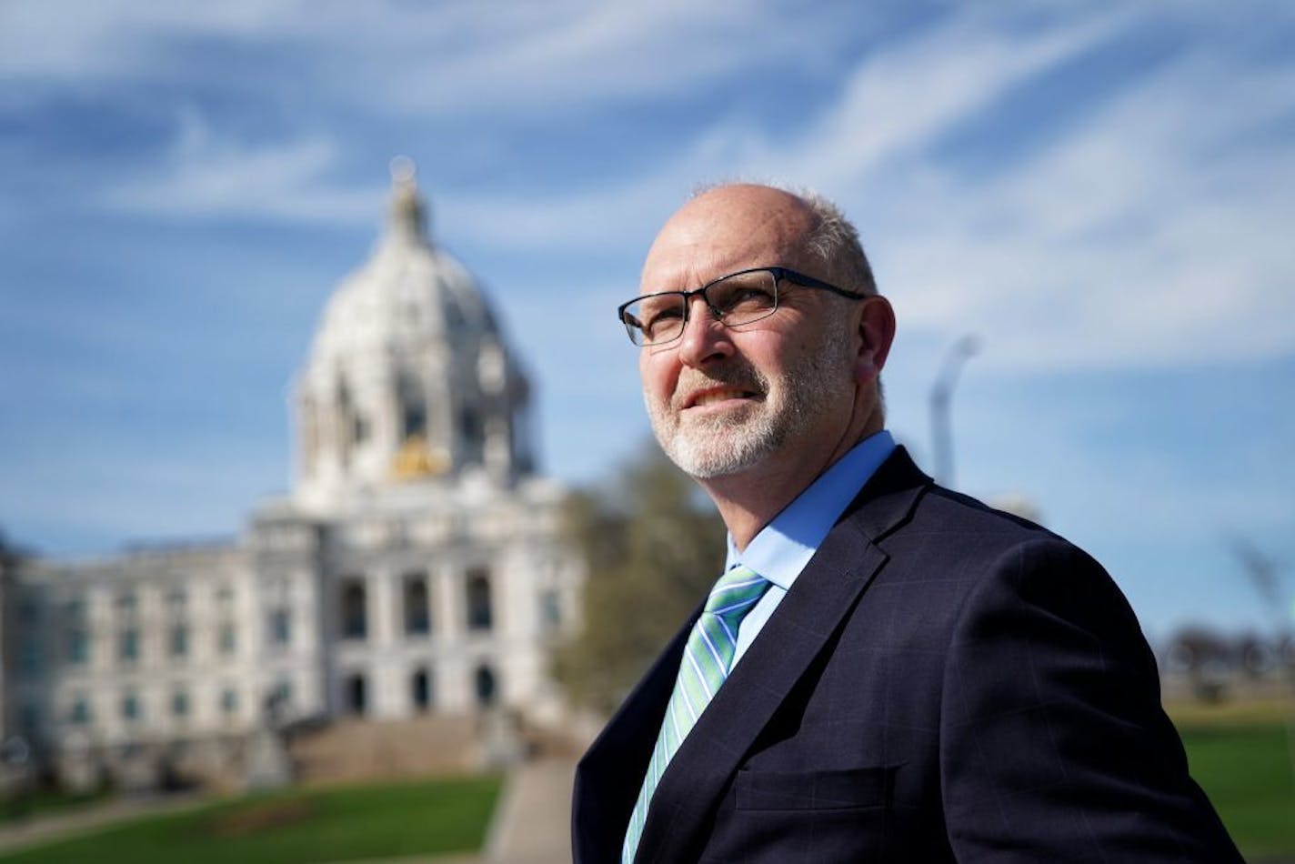 Sen. Roger Chamberlain, chair of the powerful Senate Taxes Committee, took a walk on Capitol grounds Wednesday evening ahead of an night time floor session in the Senate.