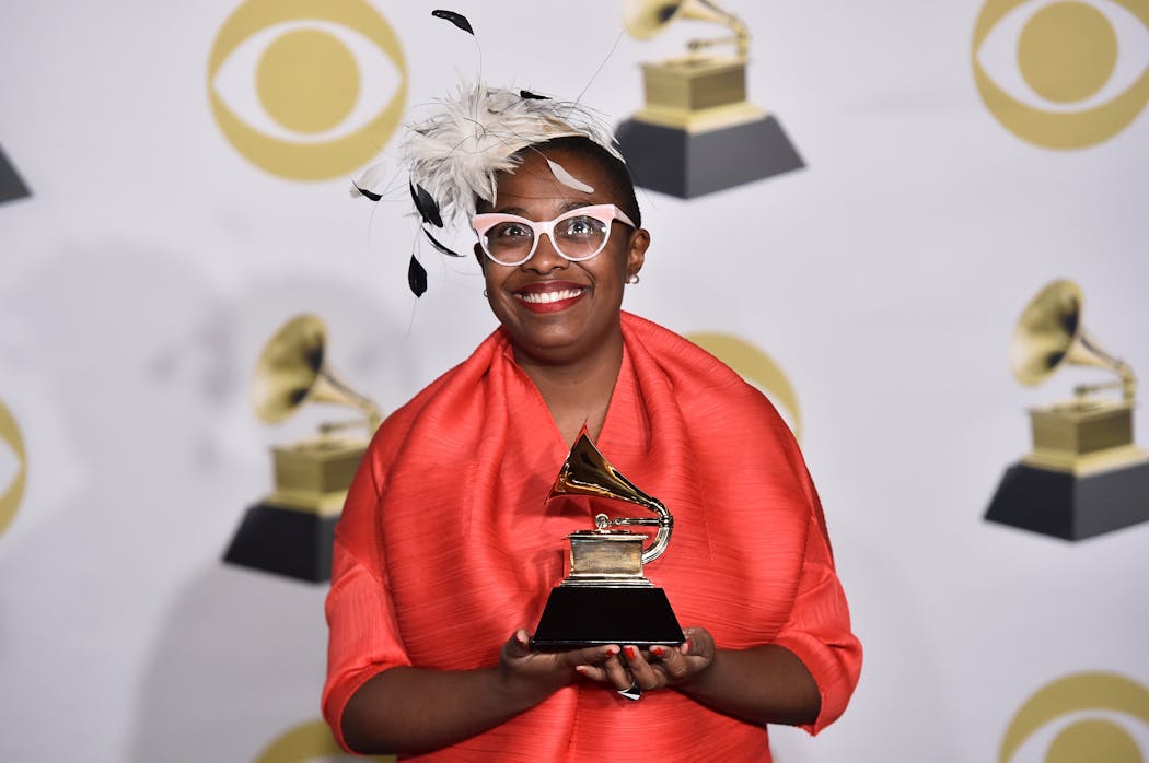 Cécile McLorin Salvant won the best jazz vocal album award for “Dreams and Daggers” at the 60th annual Grammy Awards in 2018.