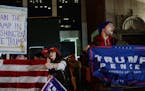 2970998 11/08/2016 Supporters of the Republican candidate Donald Trump outside his election campaign office in New York. Alexey Filippov/Sputnik via A