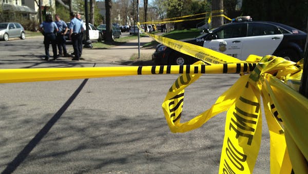 The scene near 27th and Bryant, where two Minneapolis police officers were shot. ] KYNDELL HARKNESS/STAR TRIBUNE