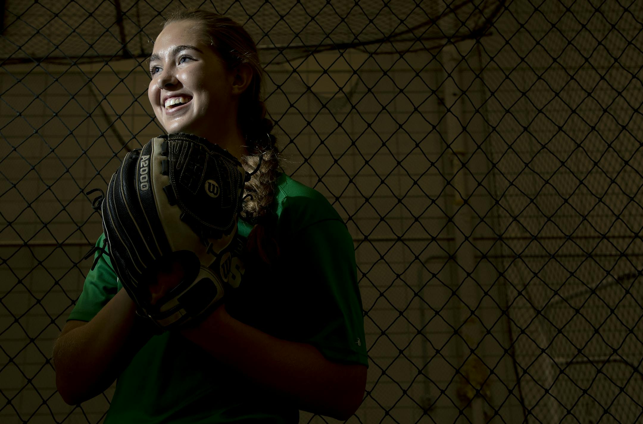 Edina High School girls' softball, freshman pitcher Genevieve Ovsak. ] CARLOS GONZALEZ ï cgonzalez@startribune.com ñ April 16, 2018, Edina, MN, Edina High School, west zone sports feature on Edina girls' softball, freshman pitcher Genevieve Ovsak.