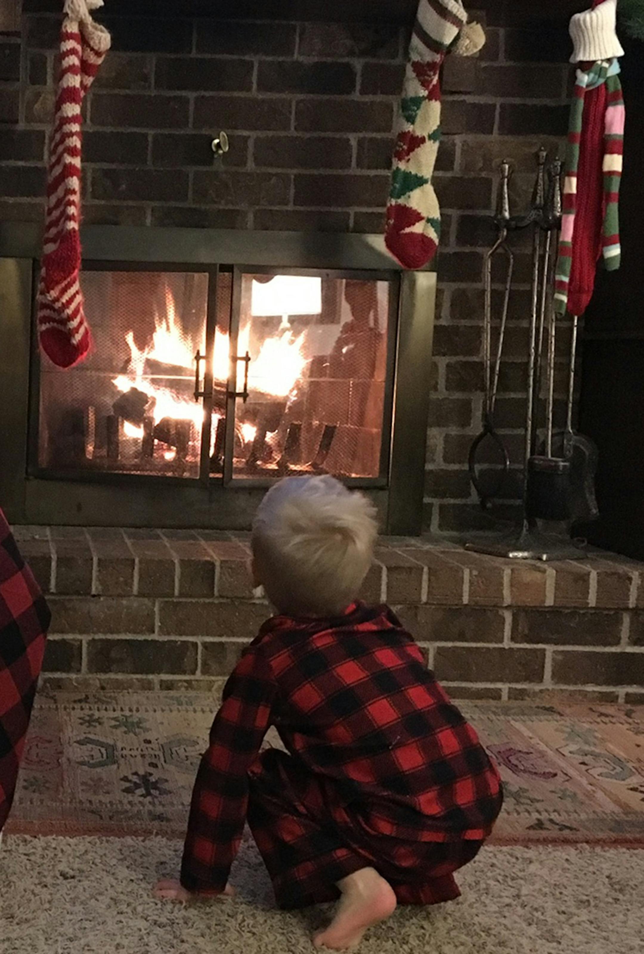 Jude, my 2-1/2 year old grandson, was wondering how Santa could come down the chimney if there was a fire in the fireplace... Sherry Chubb, Minnetonka, Mn 55343