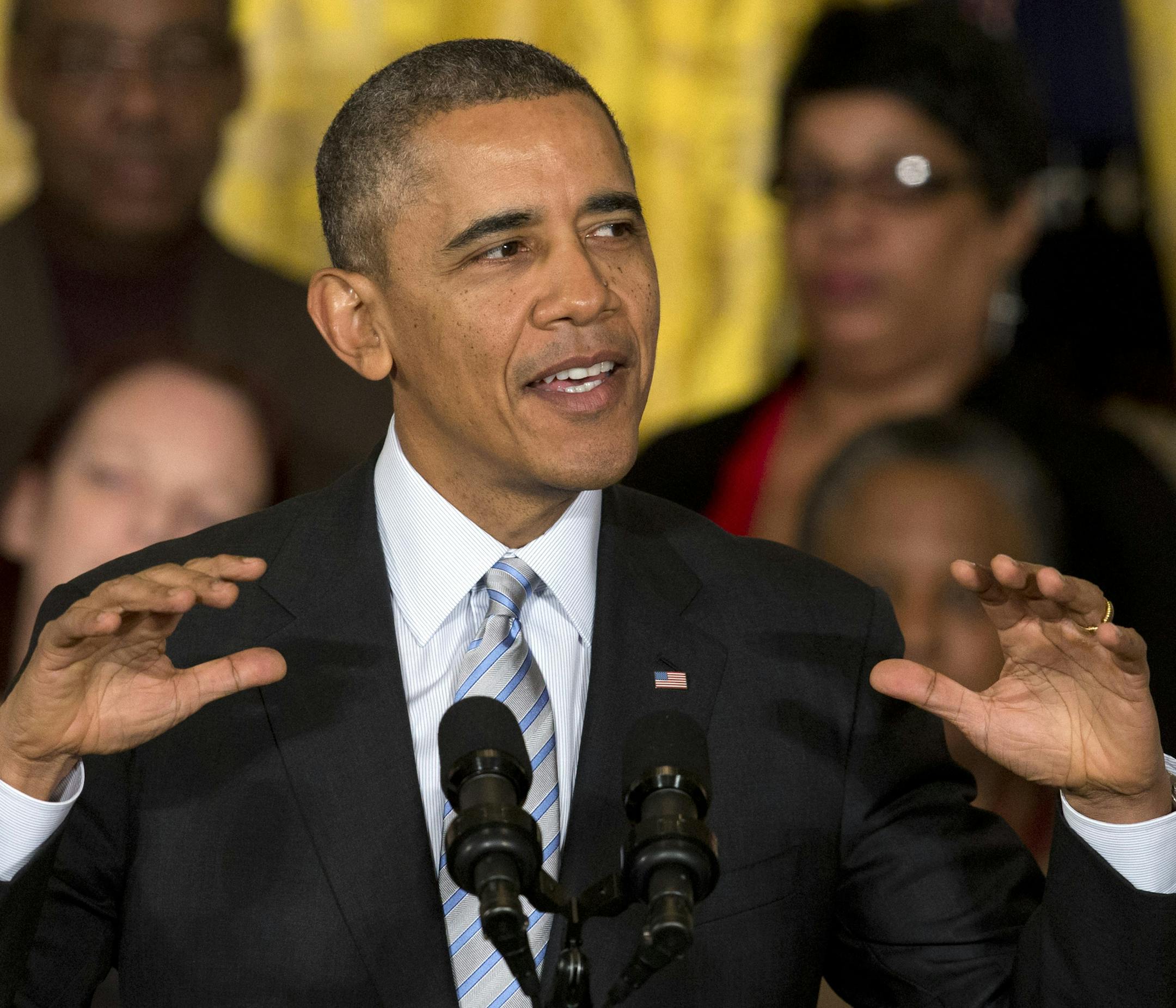 FILE - In this Feb. 12, 2014 file photo, President Barack Obama speaks in the East Room of the White House in Washington. The White House says President Barack Obama's upcoming budget proposal will not include his past offer to accept lowered cost-of-living increases in Social Security and other benefit programs. Those had been a central component of his long-term debt-reduction strategy. (AP Photo/Jacquelyn Martin, File)