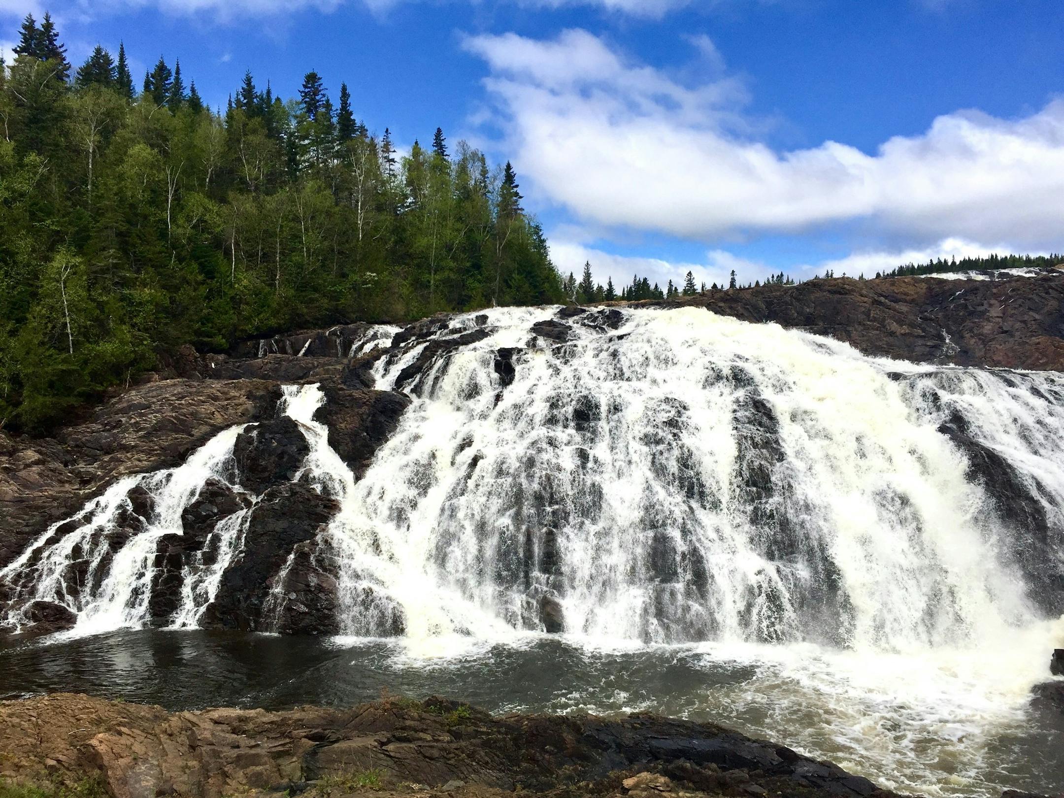 The Scenic High Falls on the Magpie River near Wawa, Ontario -- one of the stops along the 1,300-mile Lake Superior Circle Tour.