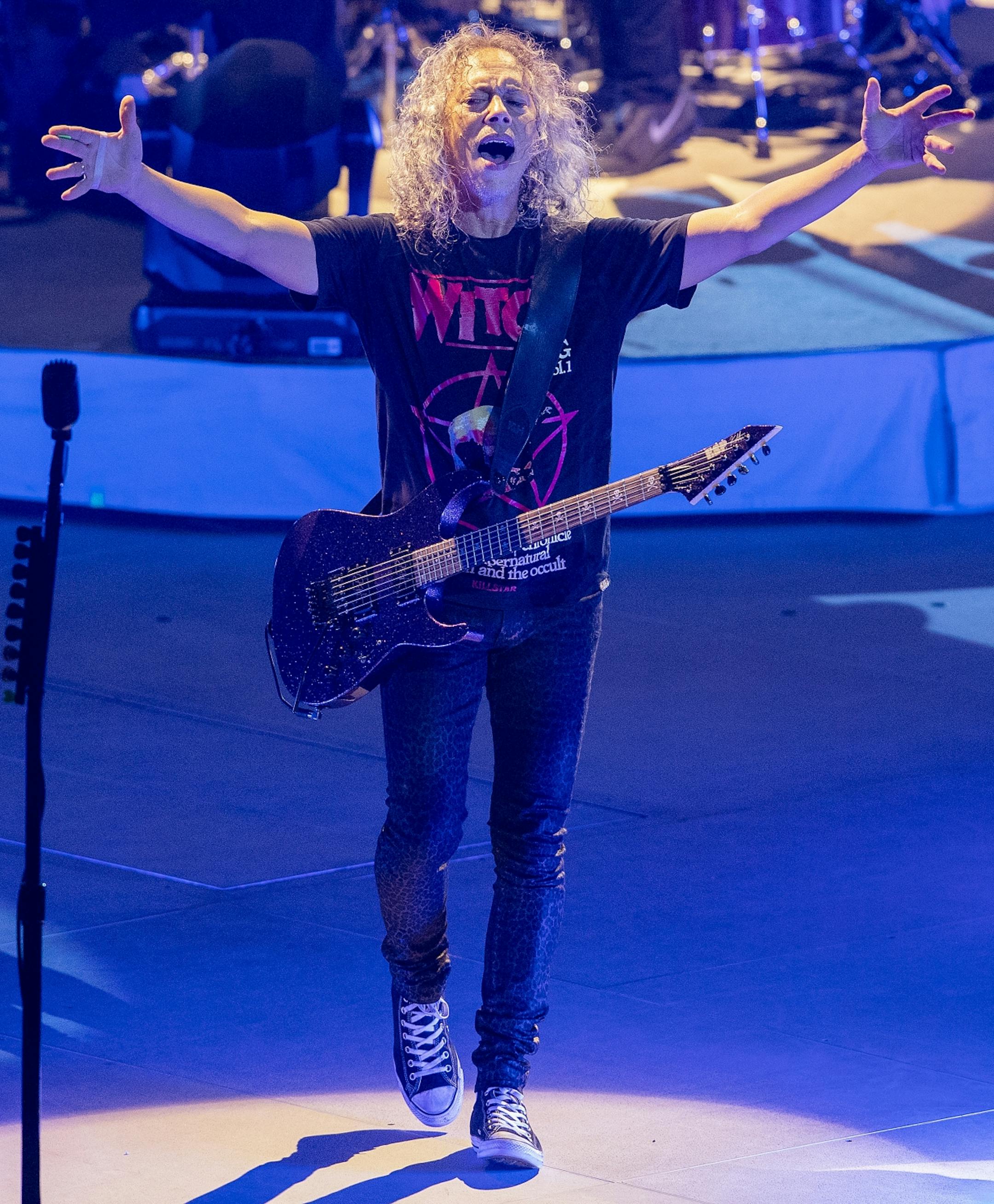 Lead guitarist Kirk Hammett of Metallica performed at Target Center.