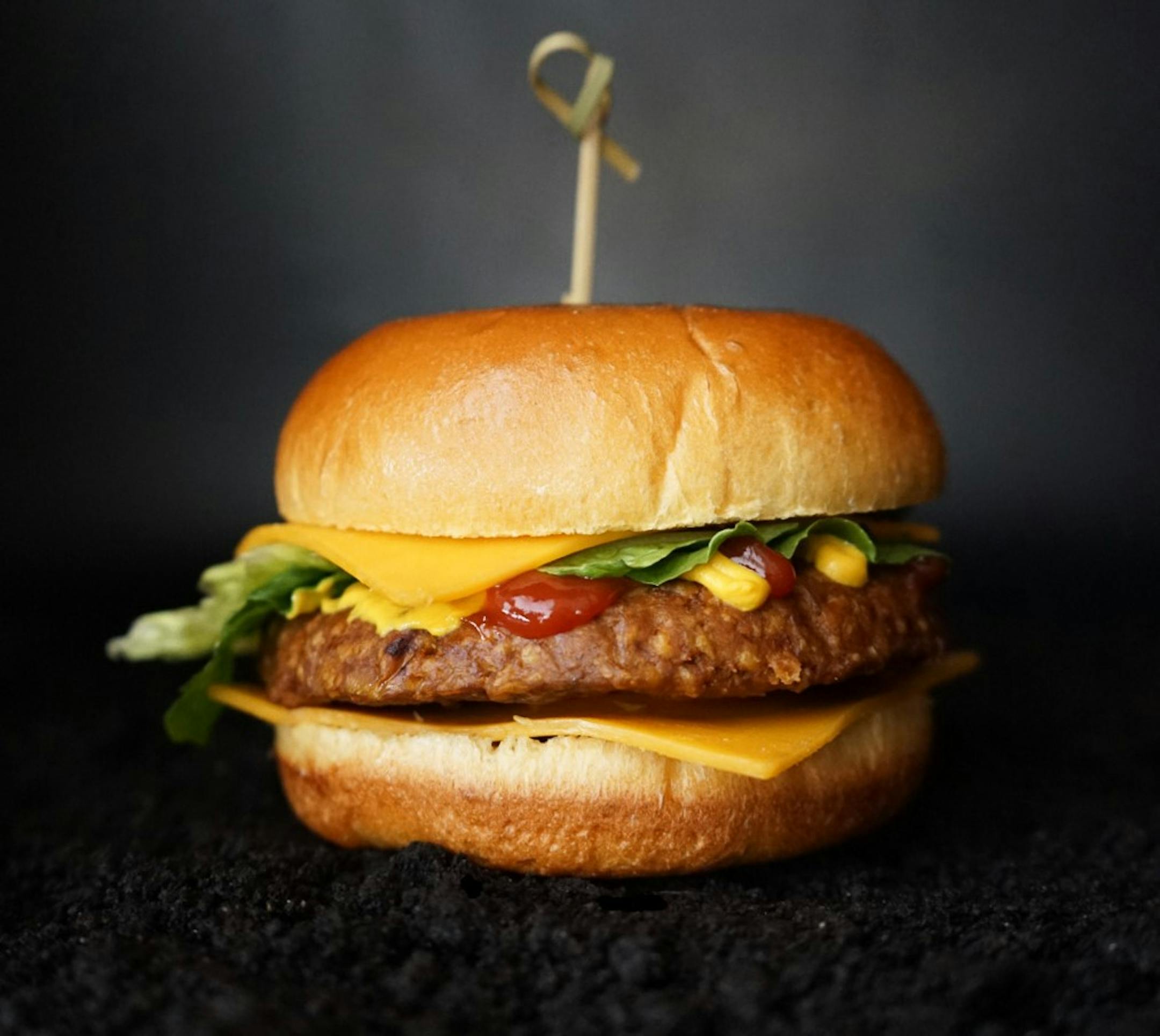 Cheeseburger made with Beyond Meat patty