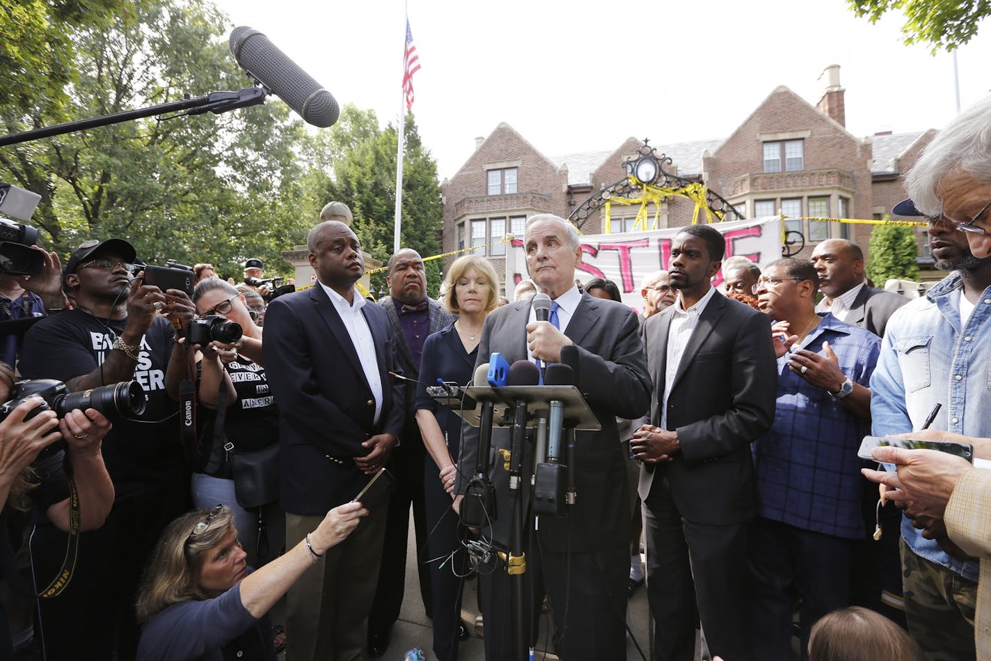 Governor Mark Dayton speaks during a press conference at his residence regarding the death of Philando Castile, who died after being shot by police during a traffic stop in Falcon Heights on Wednesday, July 6, 2016.