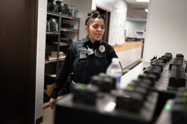Alaina Carrion has been with the Roseville Police Department for two years. Many suburban departments are attempting to lure in or keep employees usin