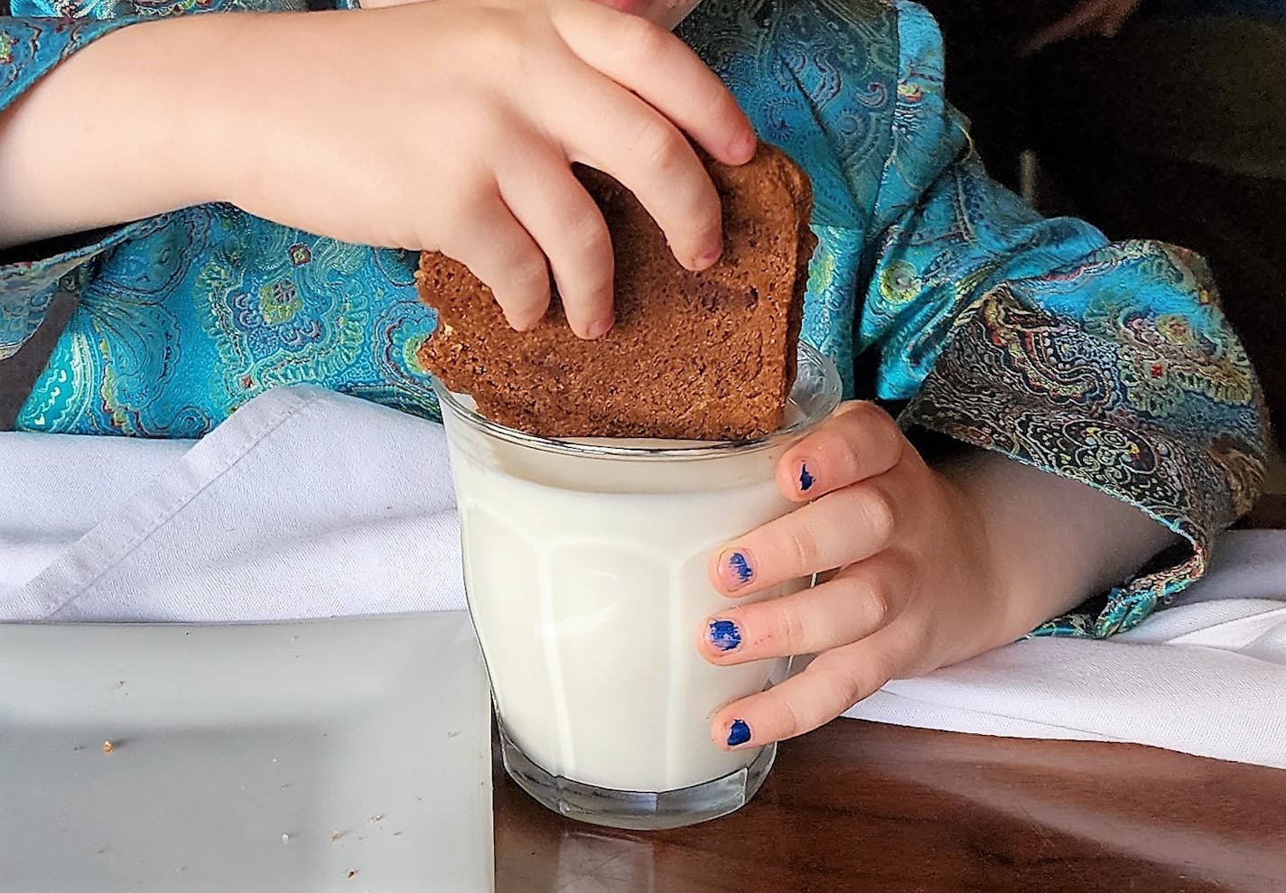 The third course on the Tilia kids menu is a big, crunchy cookie.