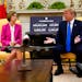 Gov. Kim Reynolds, R-Iowa, met with President Donald Trump on May 6 in the Oval Office of the White House in Washington.