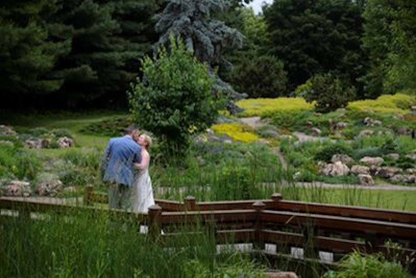 This couple at the Lyndale Park Peace Garden has been among many who have turned to the Minneapolis Park and Recreation system for their wedding venue.