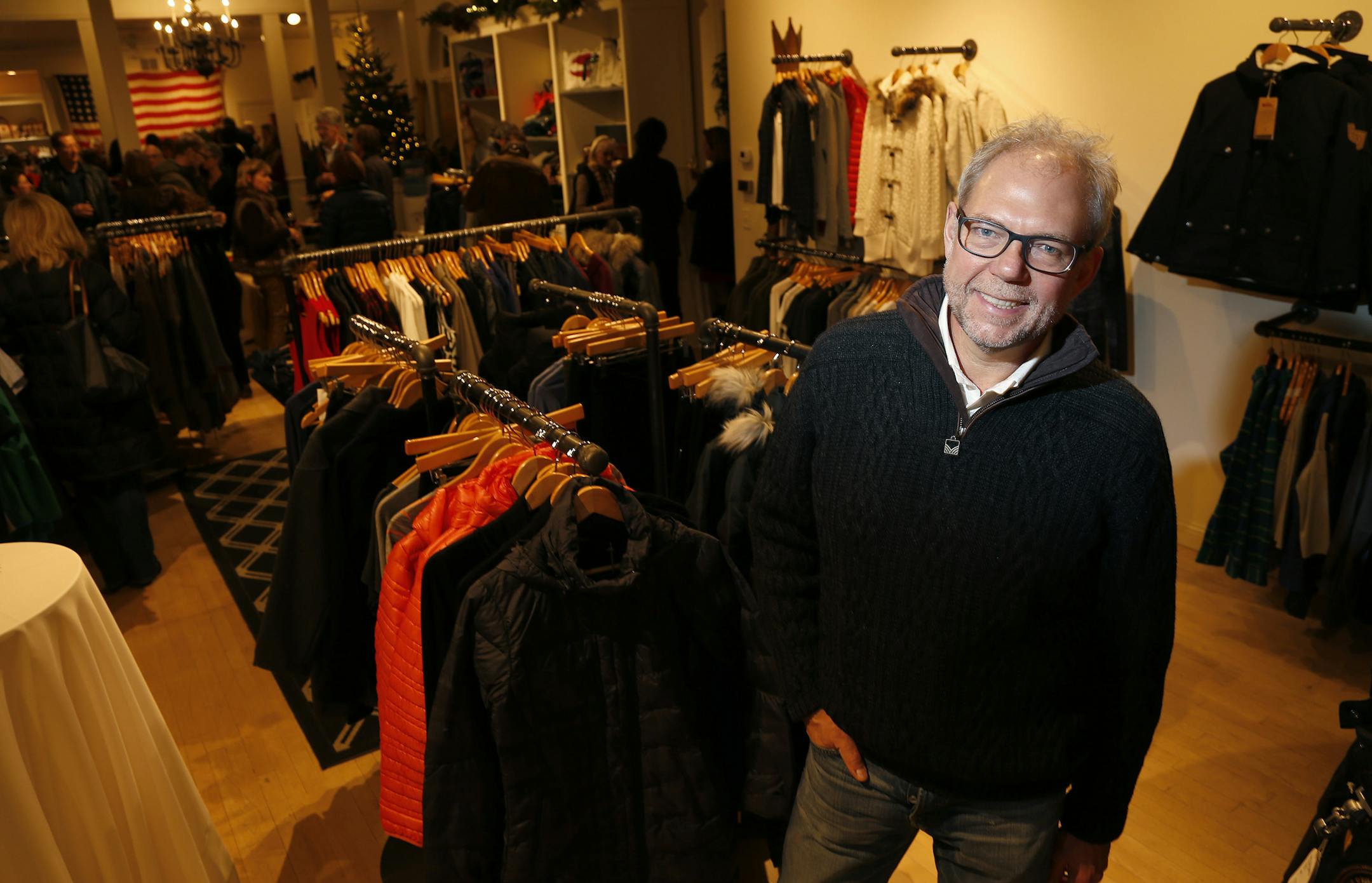 Bill Damberg owner of Brightwater in Edina held a launch party for the Scout Guide in his retail store, which was featured in the magazine. ] CARLOS GONZALEZ cgonzalez@startribune.com - November 12, 2014, Edina, Minn., Bill Damberg, owner of Brightwater, is holding a launch party for the Scout Guide in his retail store featured in the mag.