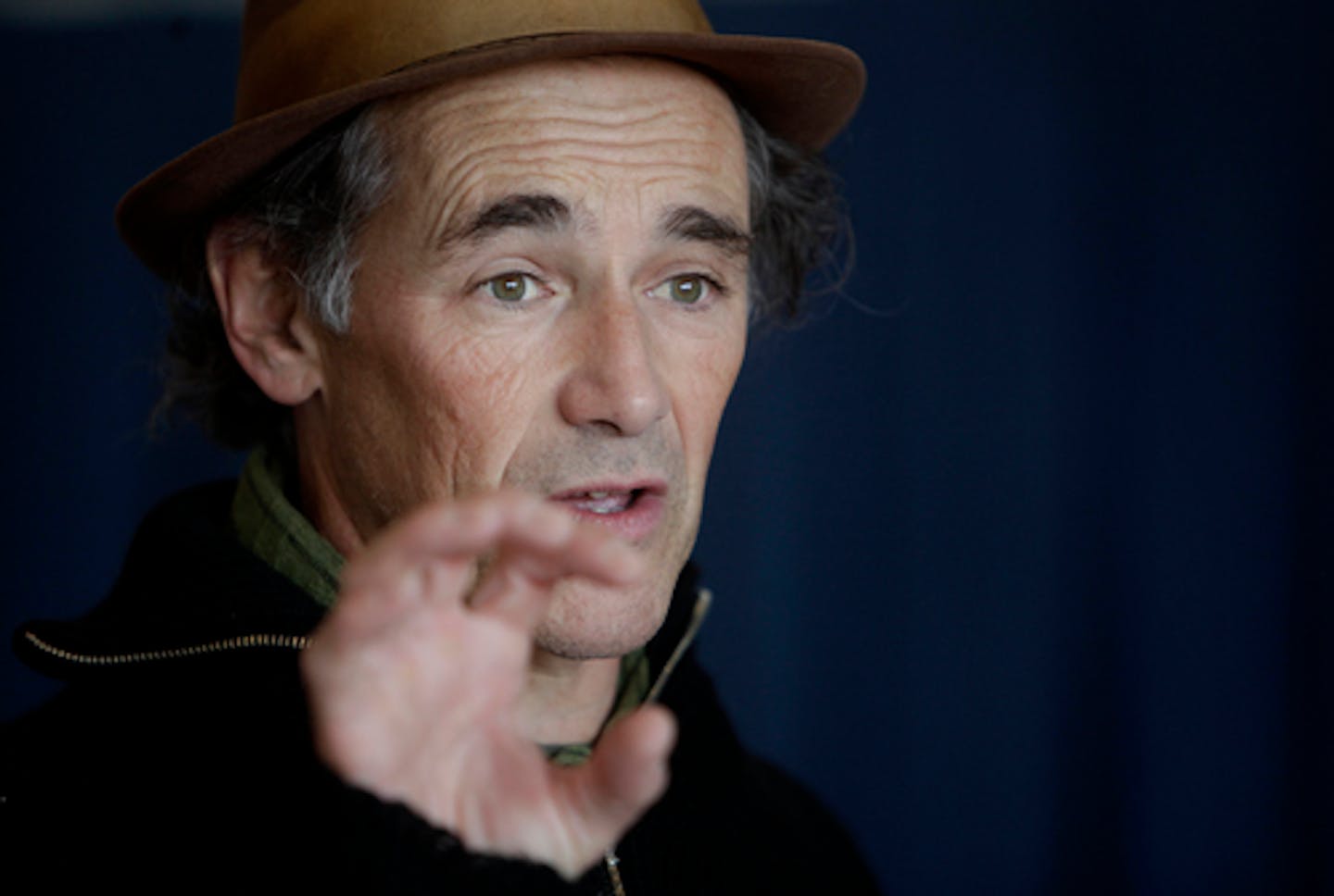 Mark Rylance in a rehearsal stage at the Guthrie Theatre.  Tony Award (twice), actor Mark Rylance has read as his acceptance speech a poem by Louis Jenkins, a Duluth poet. Rylance is now directing and acting in a new play at the Guthrie, based on Jenkins' poetry. Rylance is currently perhaps the best stage actor working. The play is called "Nice Fish," about ice fishing in Minneapolis, MN on April 4, 2013.      ] JOELKOYAMAâ€¢joel koyama@startribune.com