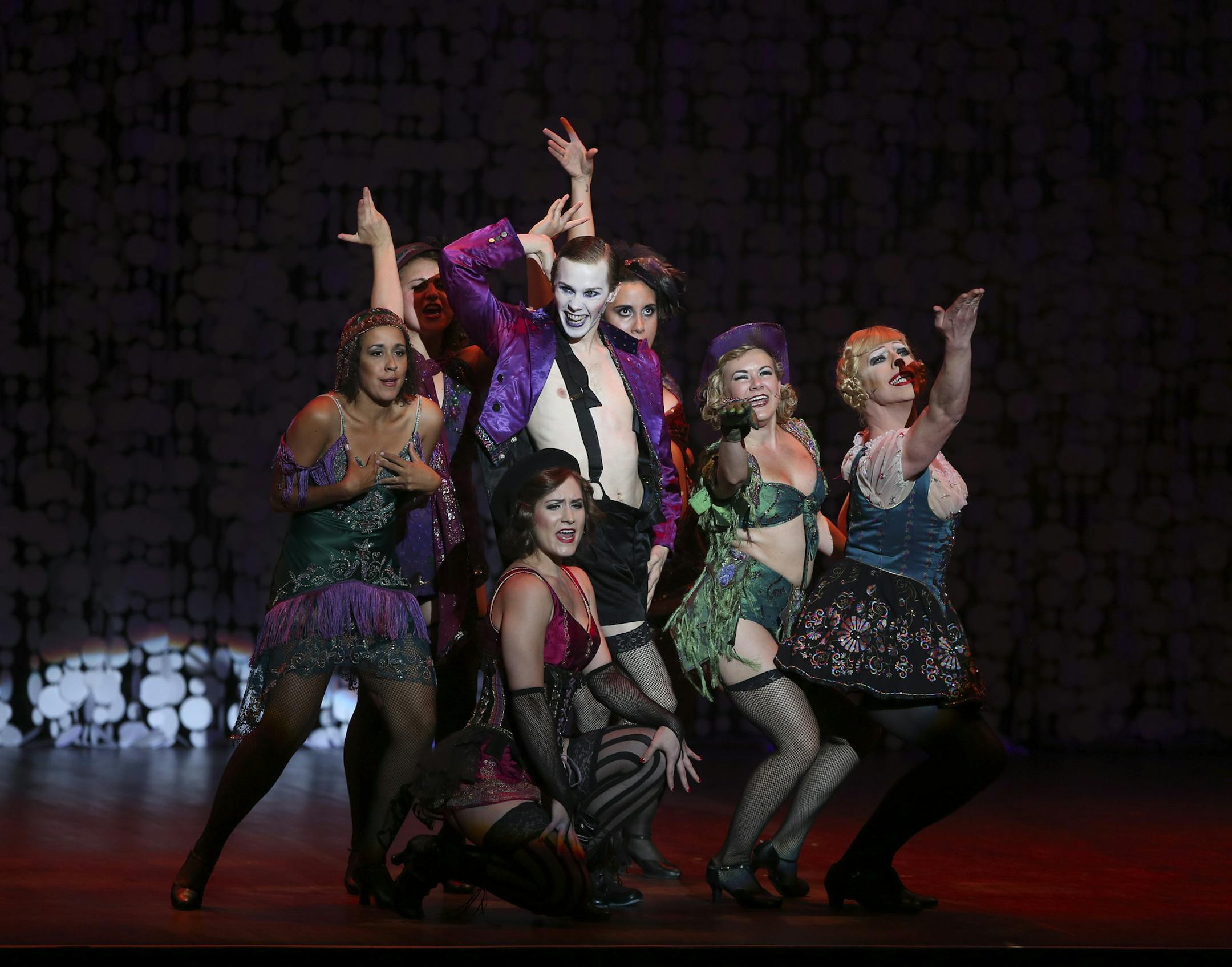 Before being named 2014’s emerging artist, Tyler Michaels opened the Ivey Awards in a routine as Emcee with cast members of Theater Latté Da’s “Cabaret.”