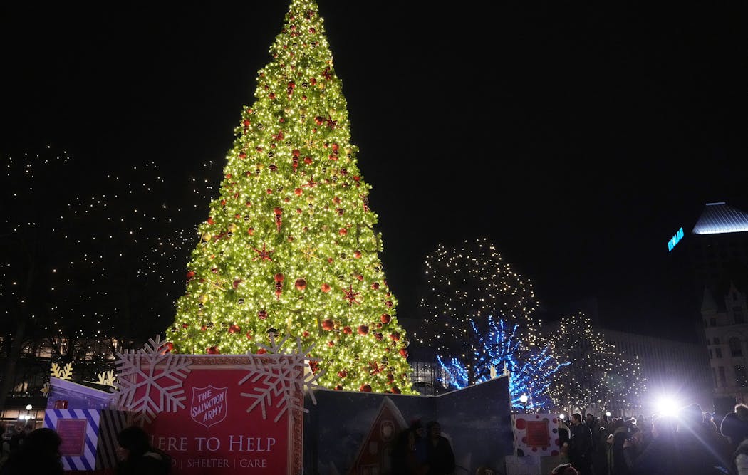 On Friday, the Salvation Army will host its second annual “Tree of Lights” festivities, lighting a 40-foot tree in Rice Park in St. Paul. The tree was photographed last year at the event, which also kicks off the organization’s annual red kettle campaign.
