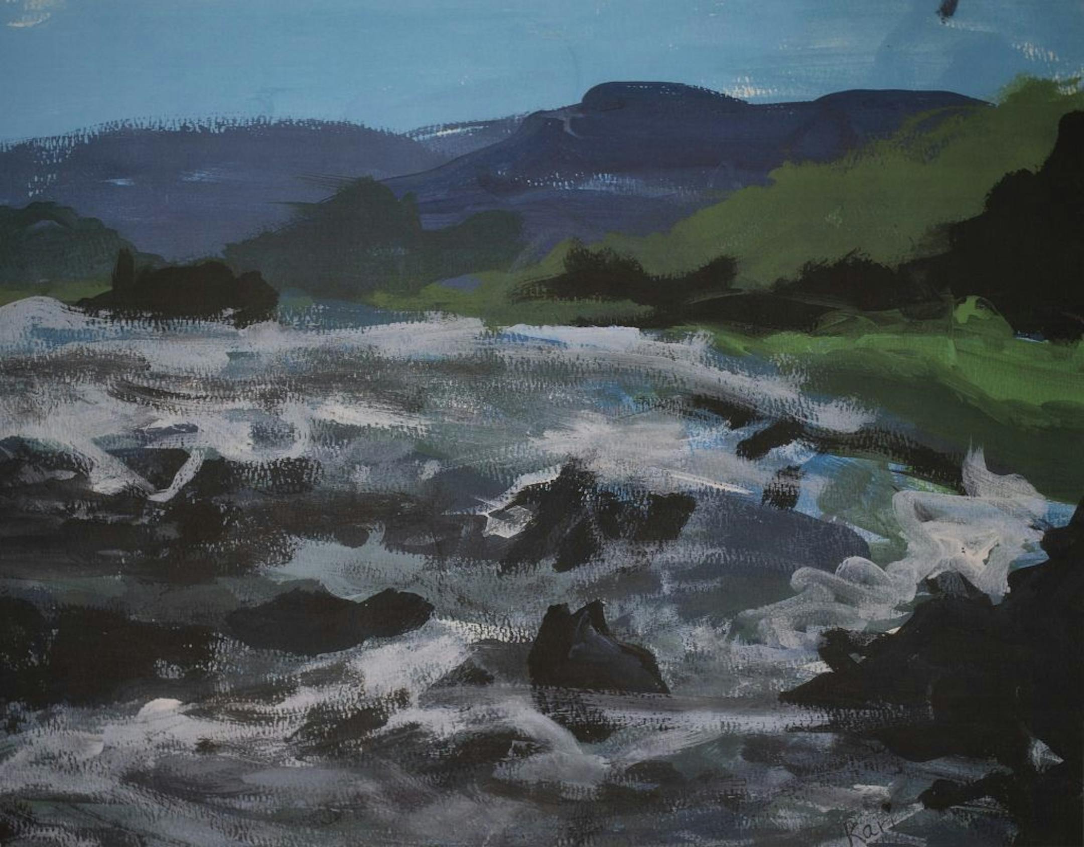 A moody landscape painted by Kari Wagner.