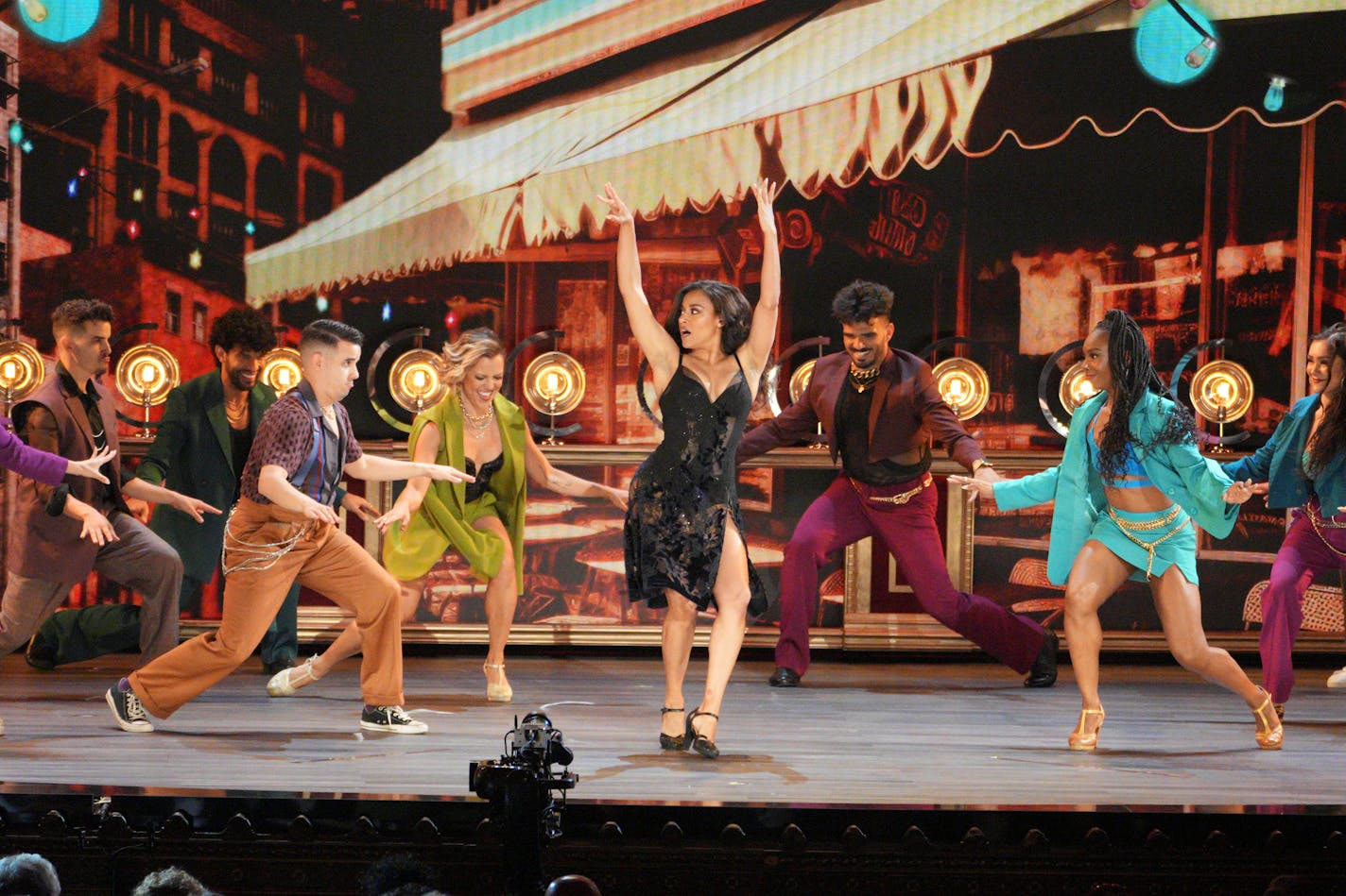 Ariana DeBose opens the 76th Tony Awards with a musical performance at the United Palace Theater in New York, on Sunday, June 11, 2023. (Sara Krulwich/The New York Times)