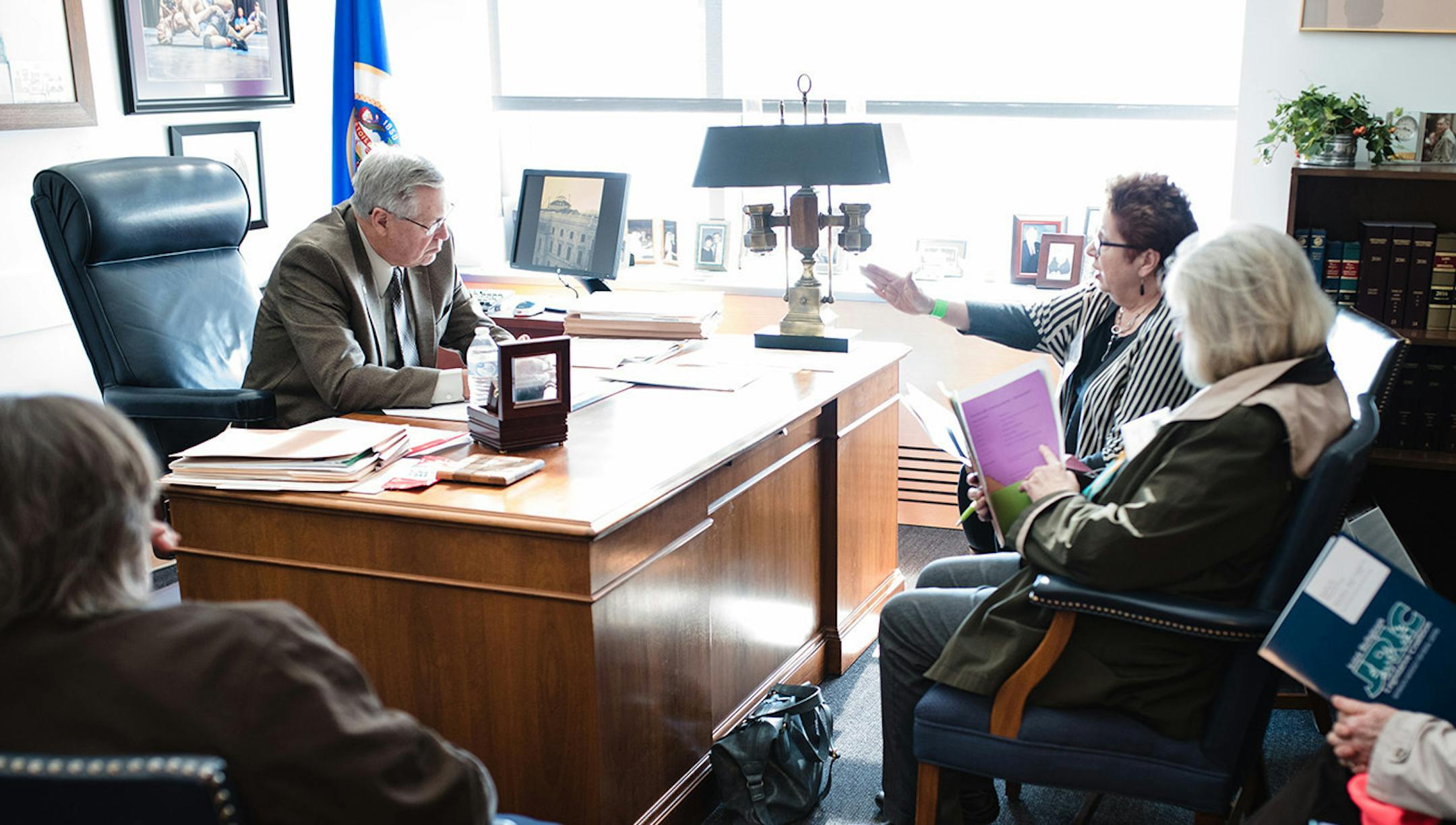 Members of the Joint Religious Legislative Coalition meet with Sen. Scott Newman, R-Hutchinson, last year during its annual "Day on the Hill."
