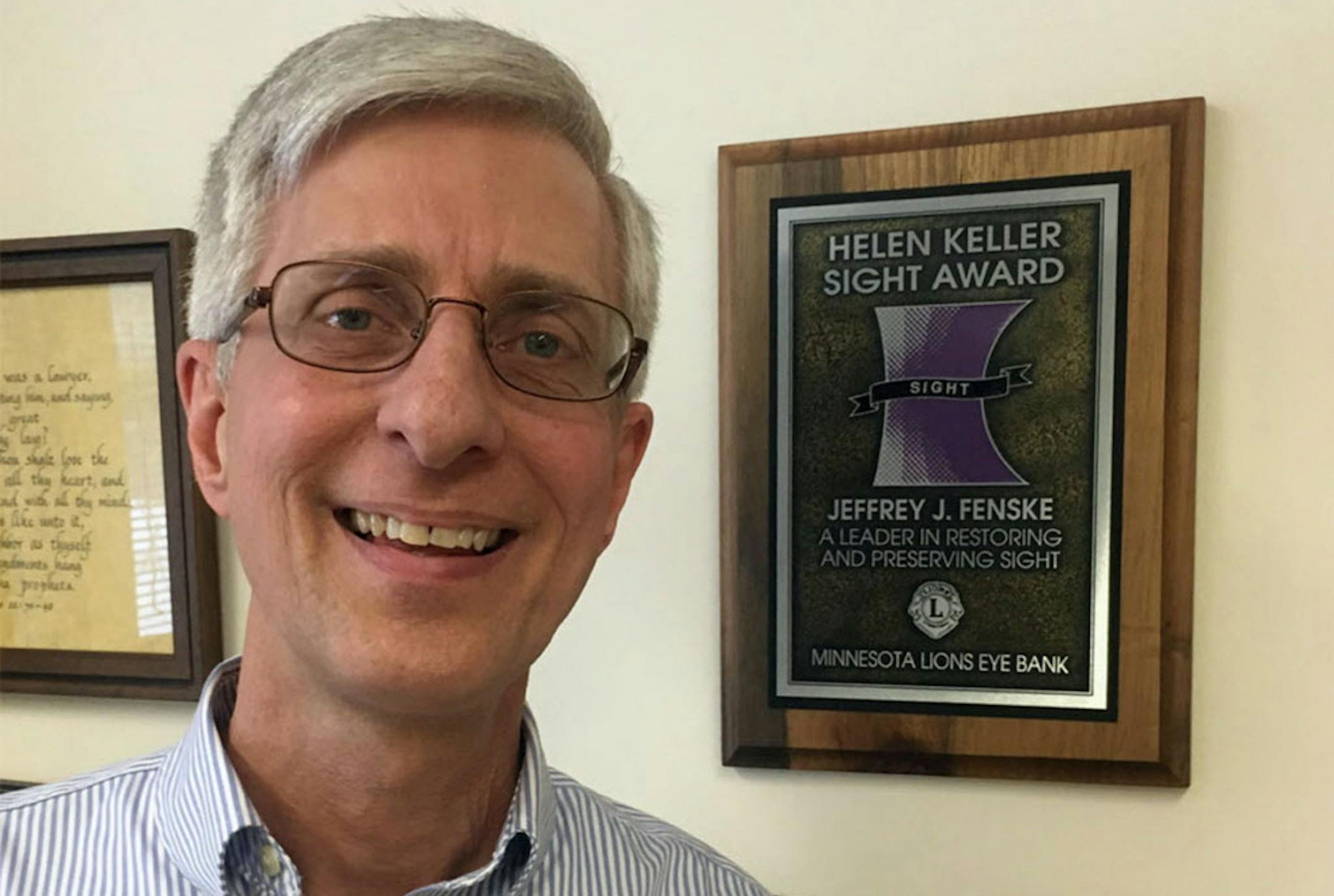 Jeff Fenske of St. Paul is a Lion Lens Collector and also serves on the board of the Minnesota Lions Vision Foundation.