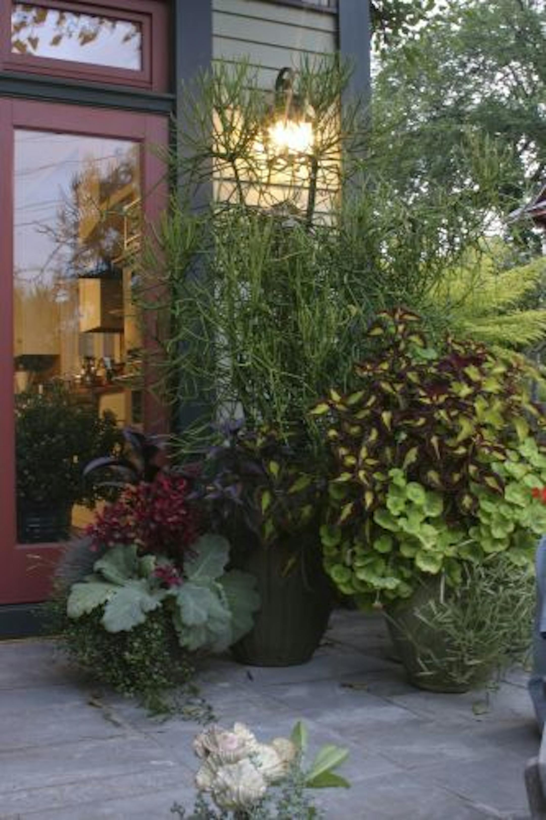 Flower pots by Scott Endres of Tangletown Gardens.