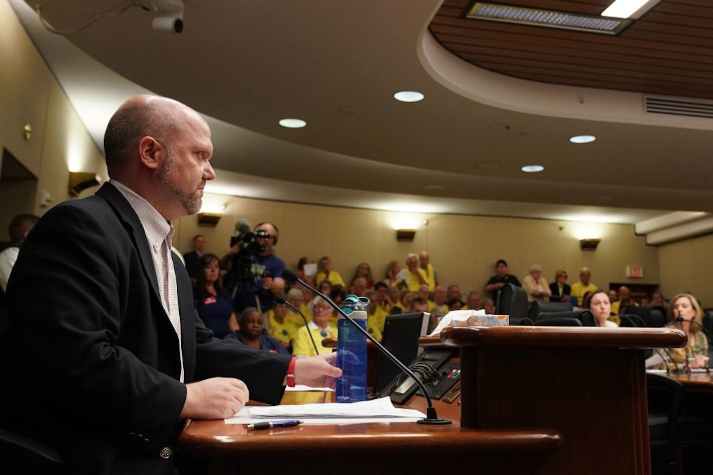 Rep. Mike Freiberg, DFL-Golden Valley, spoke about his proposed End-of-Life Options Act during an informal hearing of the Health and Human Services Policy Committee.