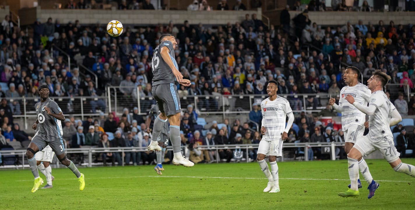 Loons defender Michael Boxall scored the tying goal in the second half at Allianz Field.