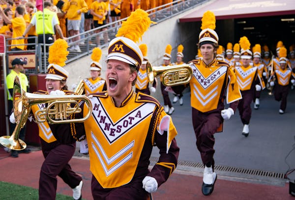 The Minnesota Marching Band will welcome the Gophers into Huntington Bank Stadium for the Ski-U-March and then perform on the field at 6:40 p.m.