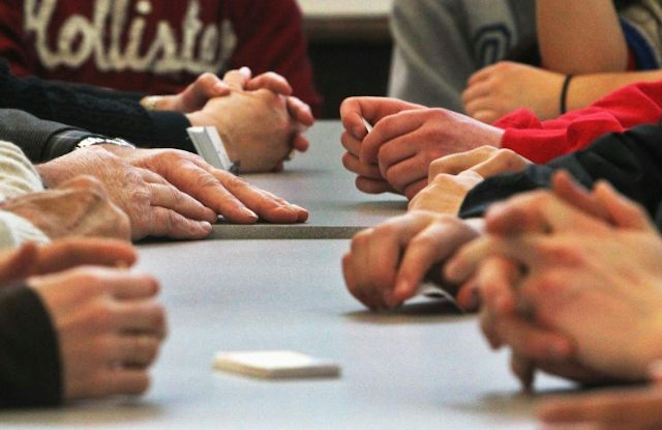 Lots of business cards changed hands as the high school students learned what they could in a workaday world version of speed dating.