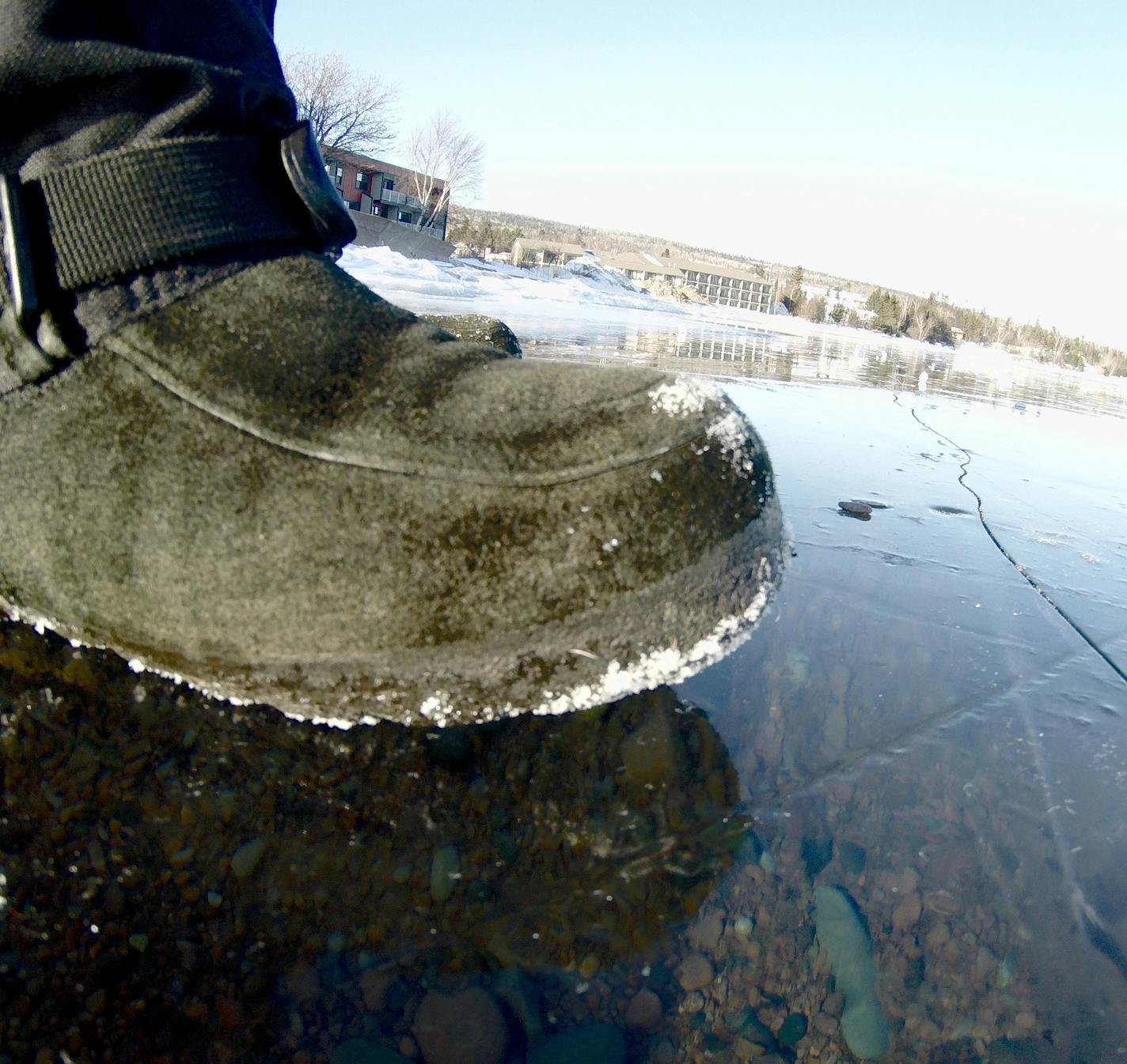 A rare convergence of cold temps and calm waters has created a unique opportunity to venture onto Lake Superior. Provided by Visit Cook County