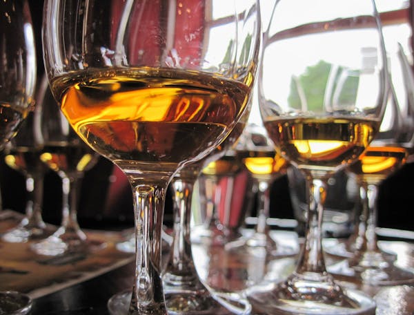 Irish whiskey set out in glasses during a tasting at the Bushmills distillery in Northern Ireland. Bushmills brags that its roots go back to 1608.
