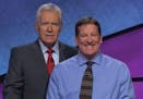 Game show host Alex Trebek and "Jeopardy!" phenom Rob Worman, of Edina.