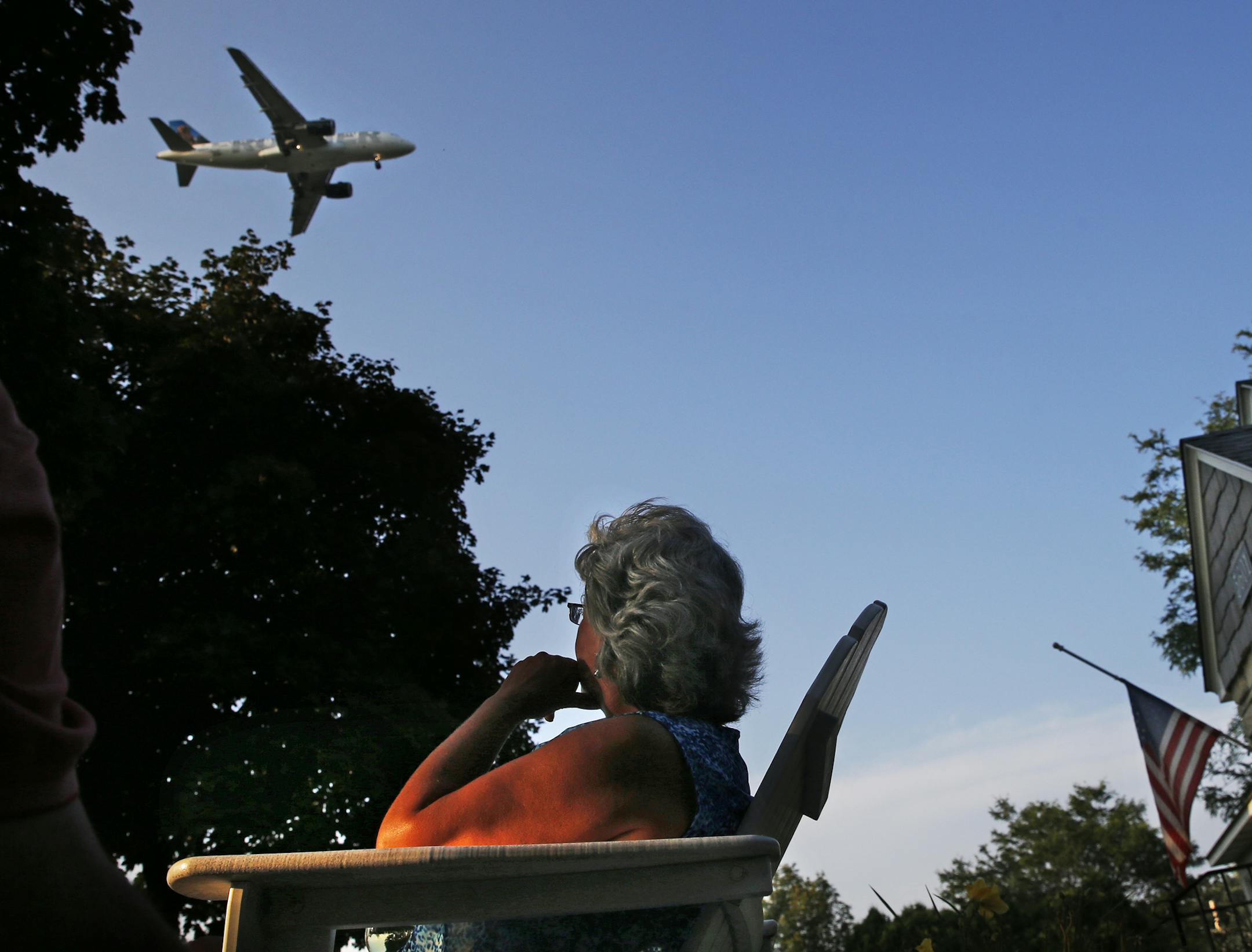 In South Minneapolis, Lori Moen watched a plane approach MSP.