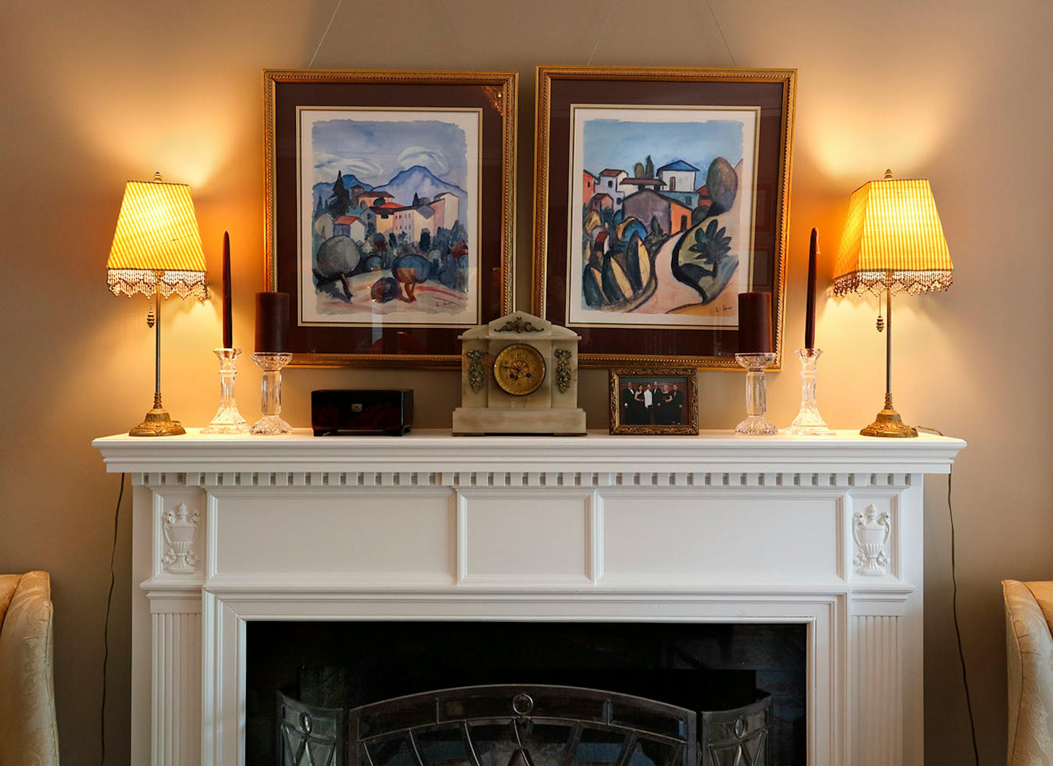 Fireplace detail.