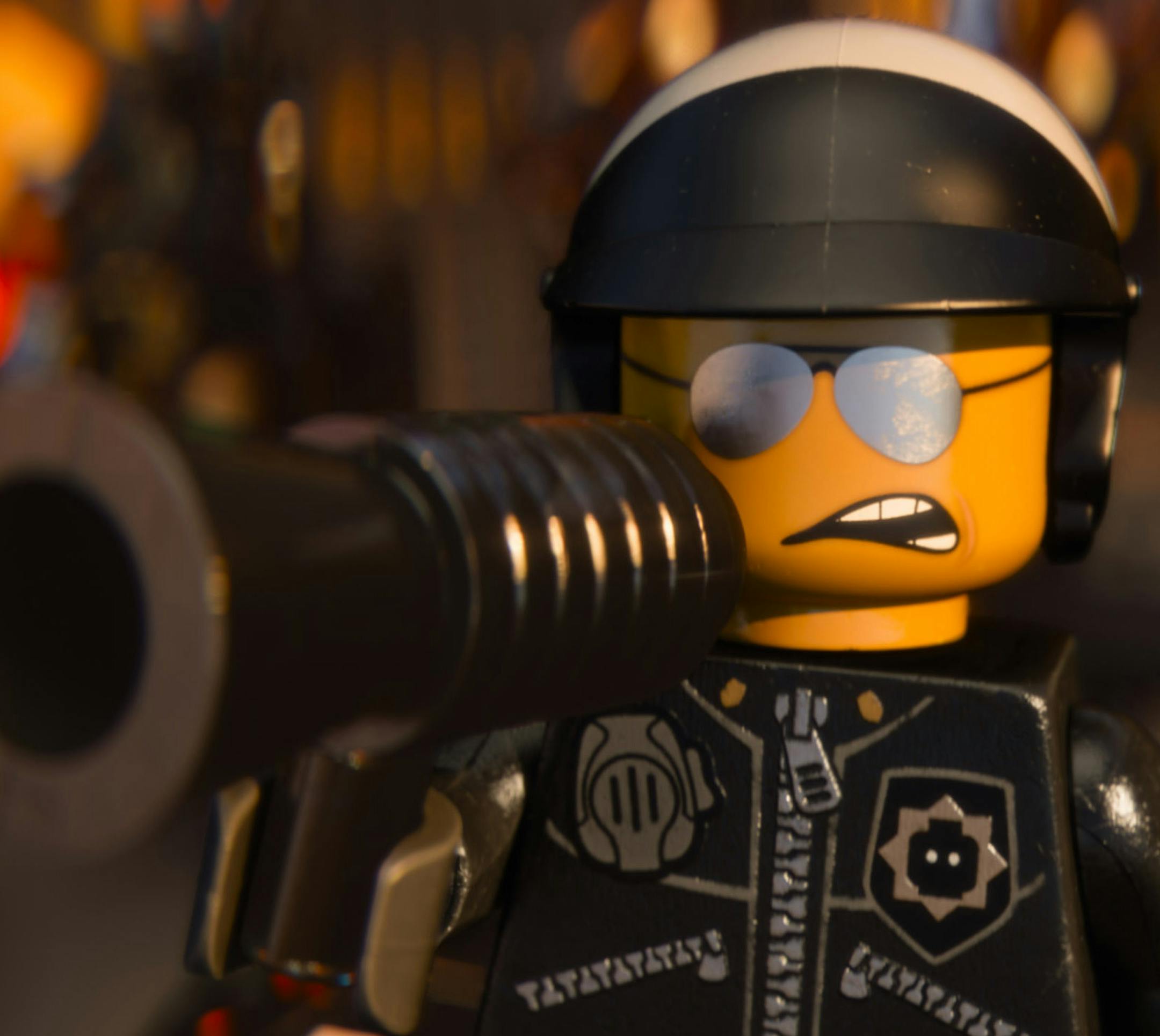This image released by Warner Bros. Pictures shows the character Bad Cop/Good Cop, voiced by Liam Neeson, in a scene from "The Lego Movie." (AP Photo/Warner Bros. Pictures) ORG XMIT: MIN2014020513121043