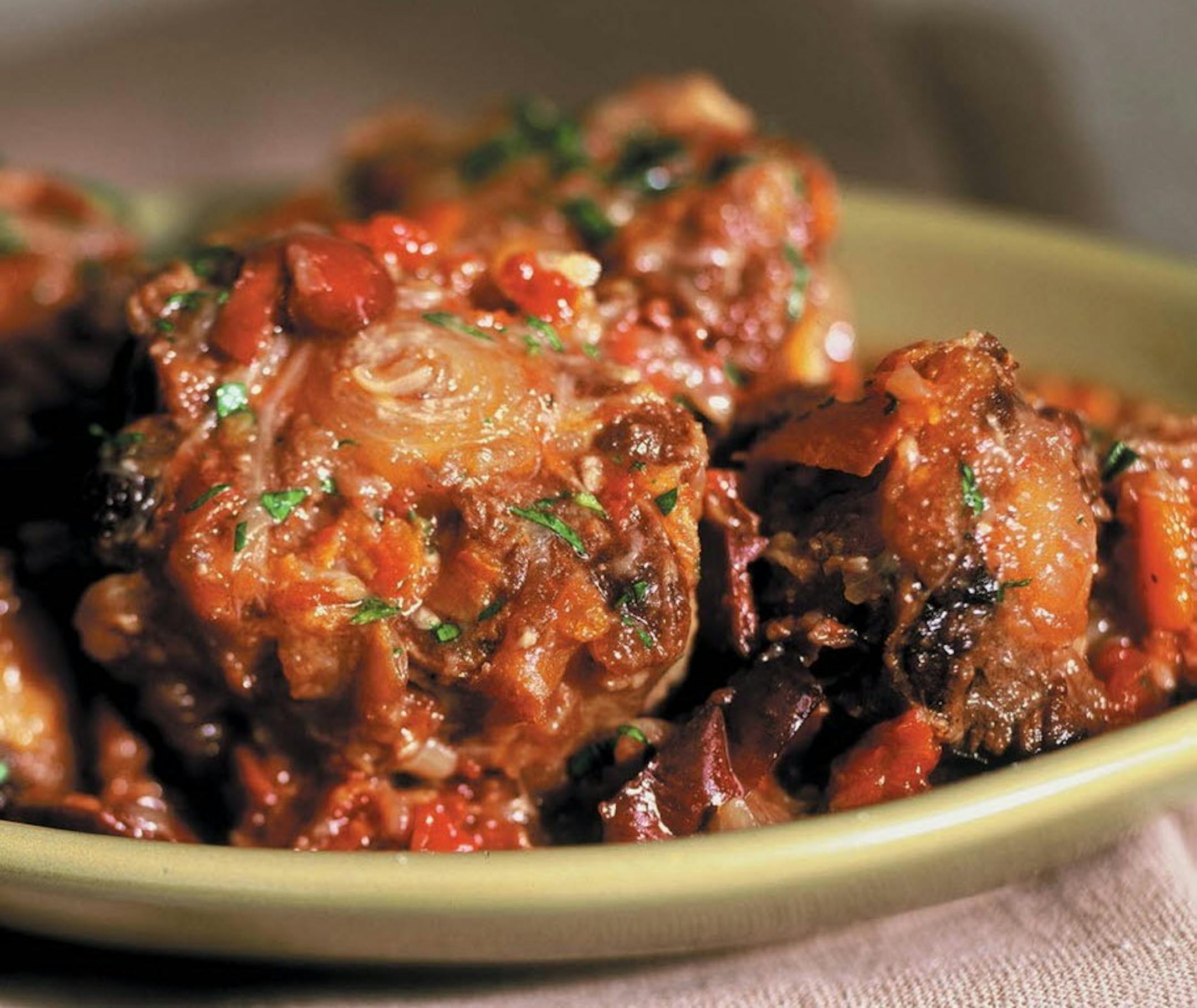Like most tough cuts, oxtail is best slow cooked in braising liquids for several hours to bring out its tenderness.