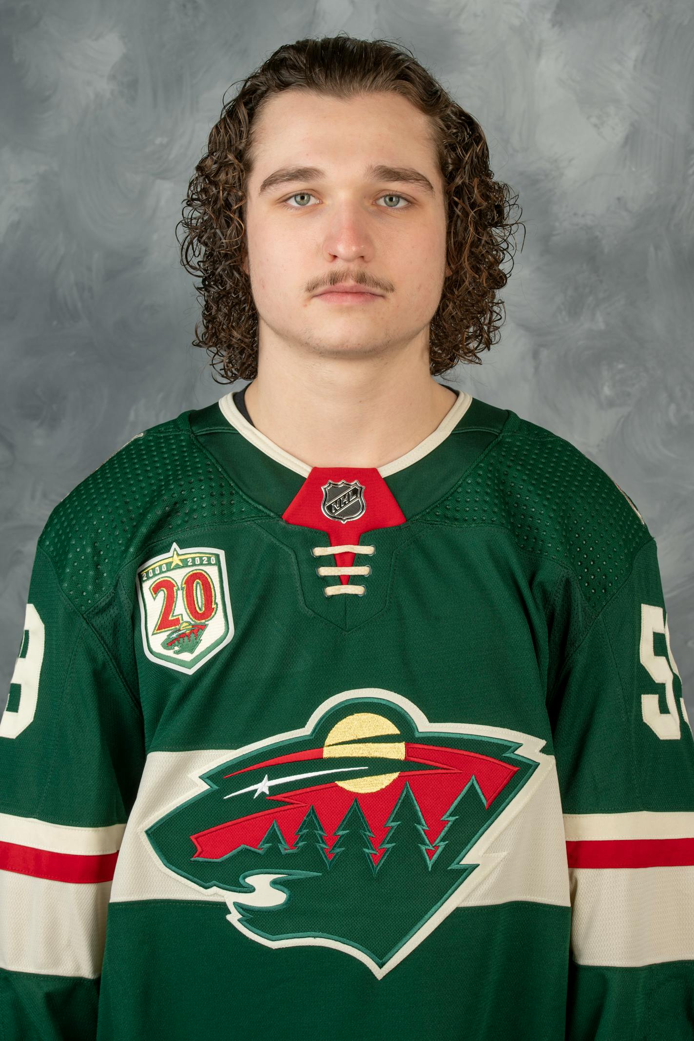 ST. PAUL, MN - JANUARY 03: Calen Addison #59 of the Minnesota Wild poses for his official headshot for the 2020-2021 season on January 3, 2021 at the Tria Practice Rink in St. Paul, Minnesota. (Photo by Hannah Foslien/NHLI via Getty Images) *** Local Caption *** Calen Addison