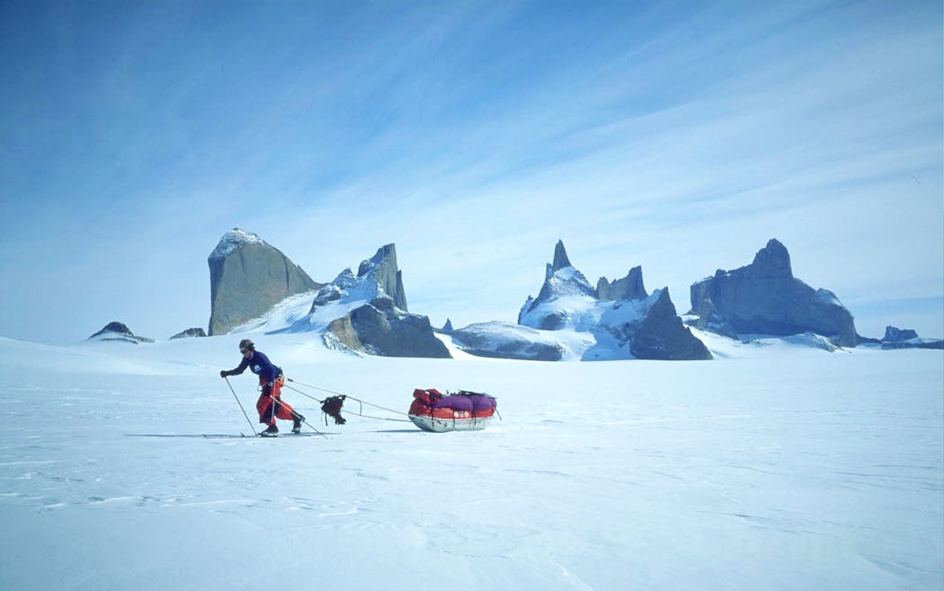 Norwegian explorer Liv Arnesen and Bancroft in 2001 became the first women to ski across Antarctica.