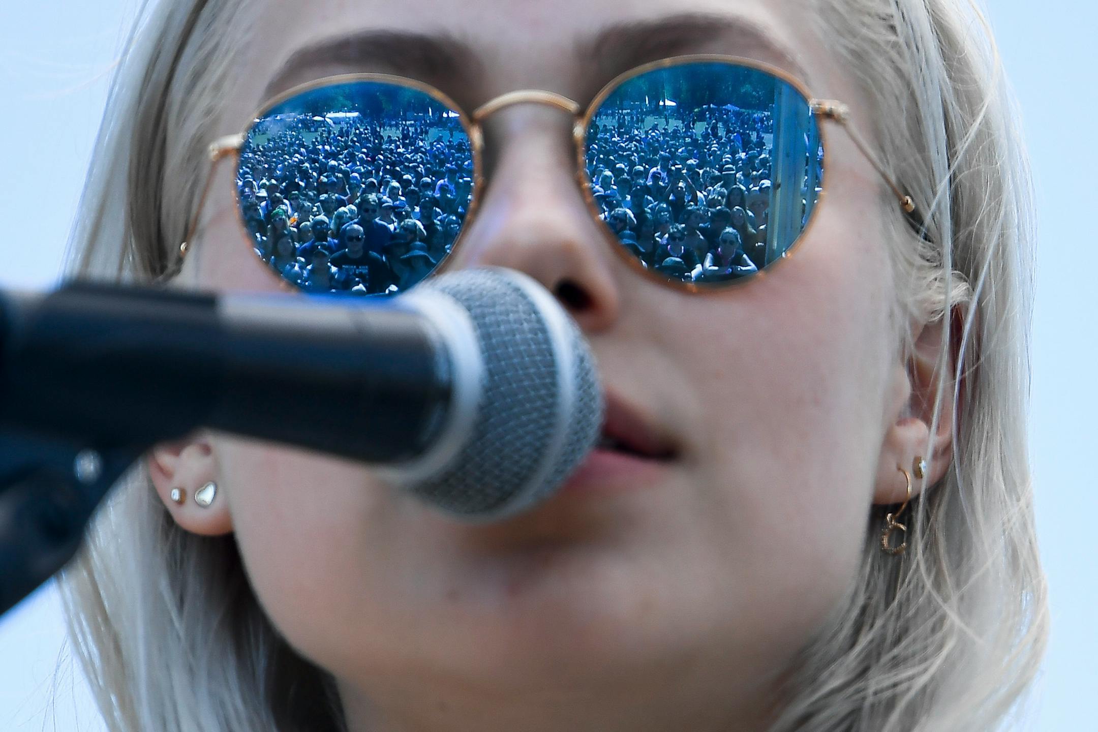Phoebe Bridgers performed Saturday on the FLAMBEAUX stage at the Eaux Claires Music Festival. ] AARON LAVINSKY ï aaron.lavinsky@startribune.com Day two of the Eaux Claires Music & Art Festival was held Saturday, July 7, 2018 at Foster Farms in Eau Claire, Wisc.