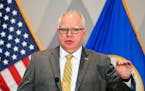 Minnesota Gov. Tim Walz spoke to the media after announcing a timetable for ending COVID restrictions including the statewide mask mandate and operati