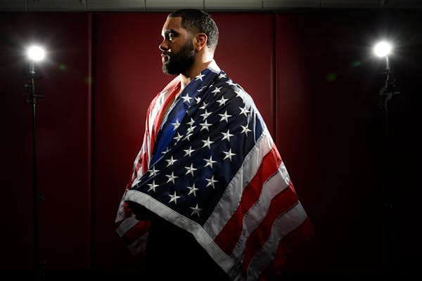 University of Minnesota wrester Gable Steveson, who is heading to Tokyo for the Summer Olympics, stood for a portrait on Thursday, July 1, 2021.