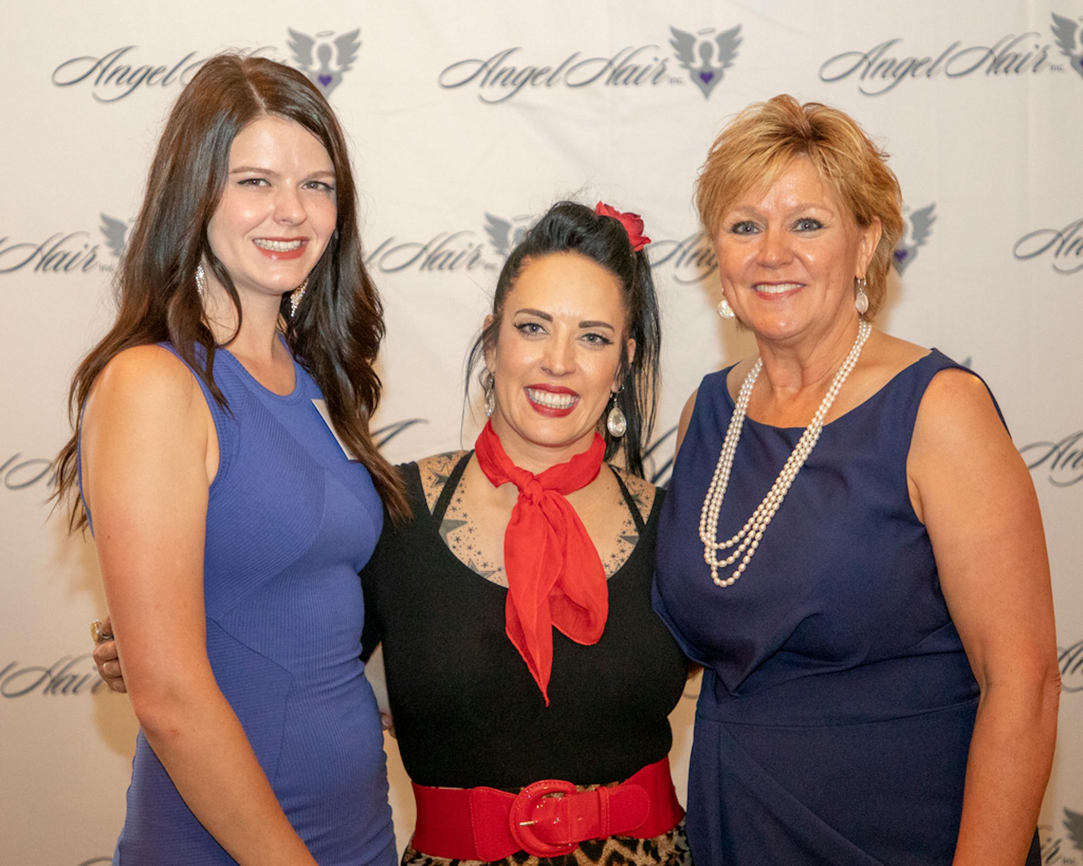 Taylor Roton, Kat Perkins, Carolyn Anderson at the 2019 AngelHair Beauty Bash.