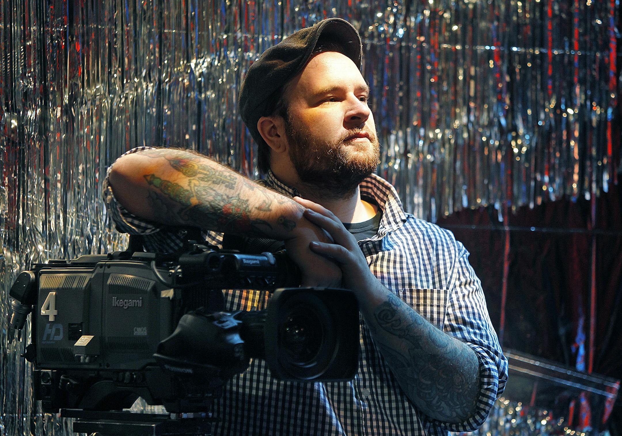 Dan Huiting worked on setting up lights recently at the TPT studios in downtown St. Paul. Huiting has almost singlehandedly made music videos relevant again for Minnesota bands, thanks to his viral clips for Bon Iver, P.O.S., Poliça, Trampled by Turtles, etc. He’s also director of photography at TPT, which launched a new music series with him at the helm, “Lowertown Line.”