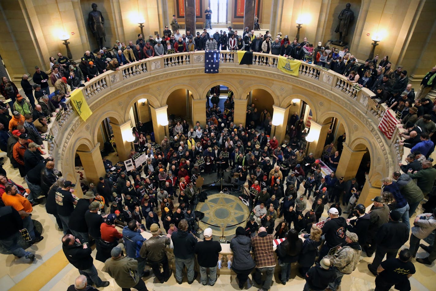 Hundreds attended the MN Gun Owners Caucus to hold Defend the Second Amendment rally at Capitol on Saturday, February 23, 2019.