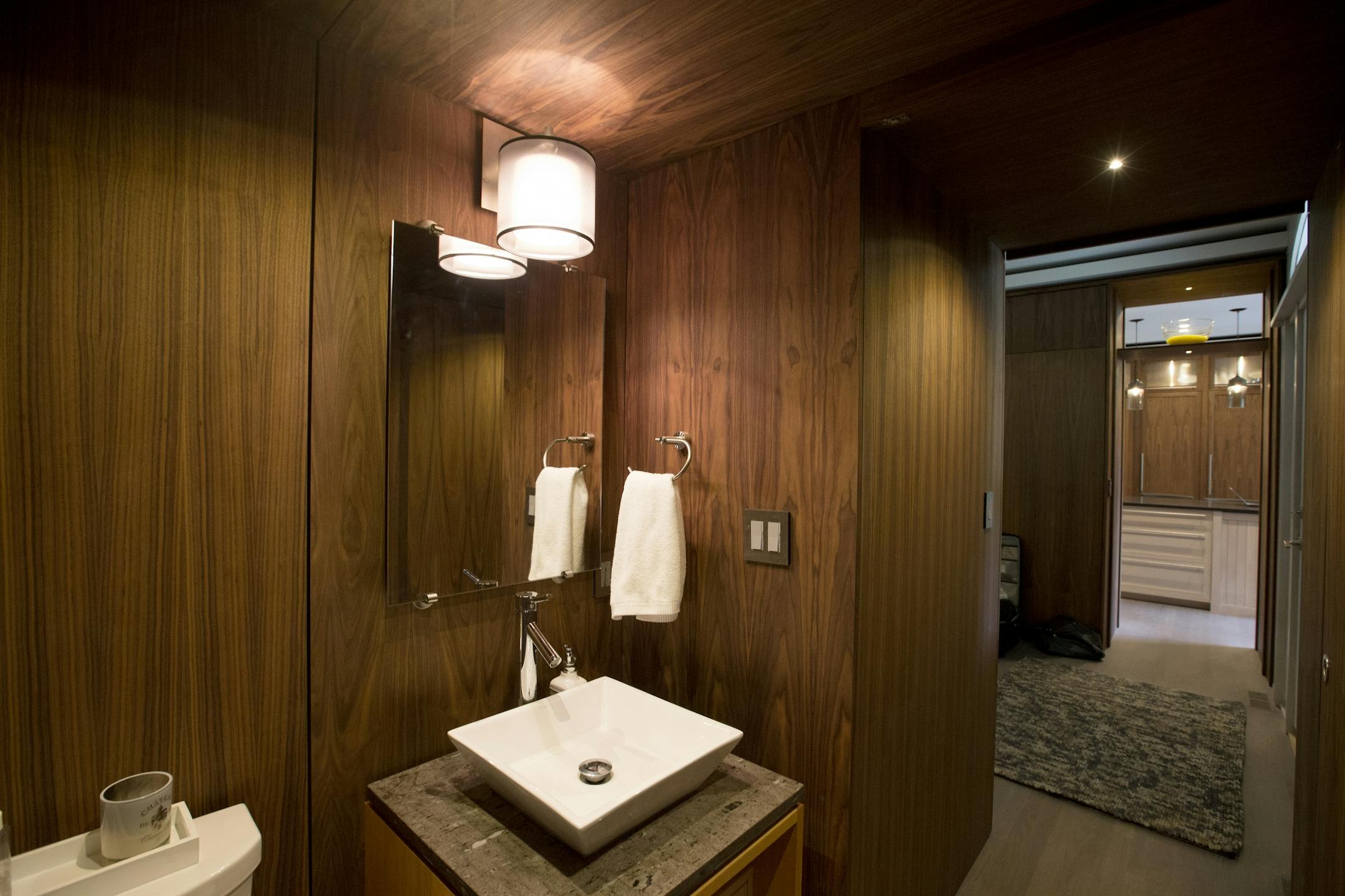 Entry bathroom of the AIA Home of the Month in Hastings, MN. Homeowners Kurt Niederloh and Lisa Tousignant.