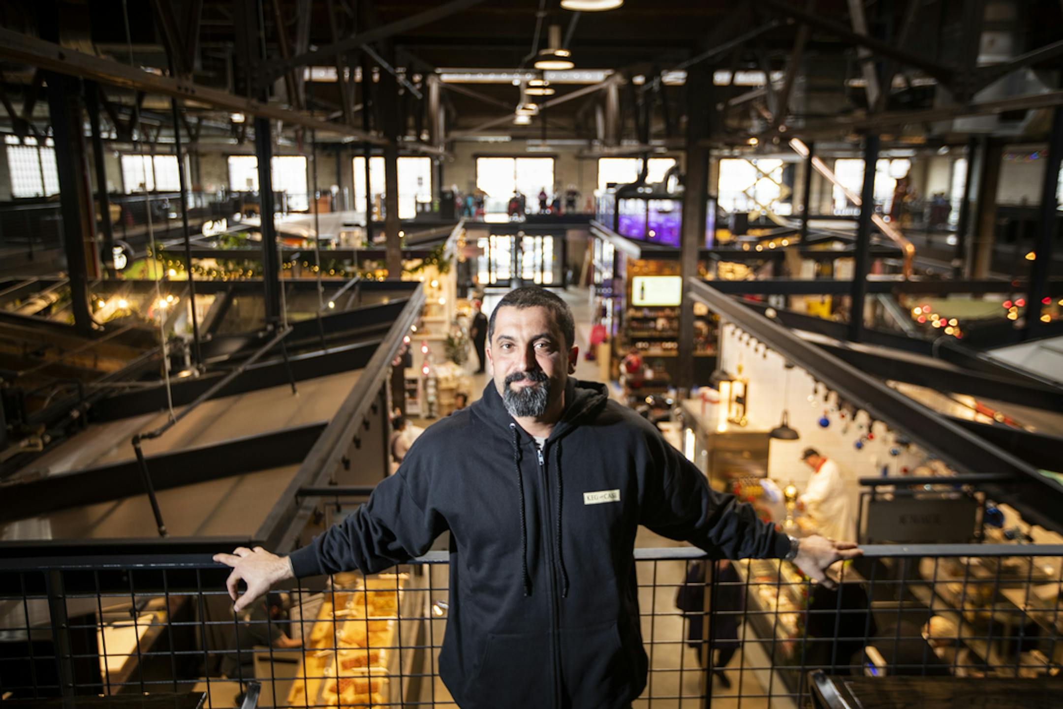 Craig Cohen, developer of Keg & Case Market, poses for a portrait inside the market. ] LEILA NAVIDI • leila.navidi@startribune.com BACKGROUND INFORMATION: Craig Cohen, developer of Keg & Case Market in St. Paul, poses inside the market on Thursday, December 13, 2018.