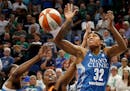 Rebekkah Brunson (32, shown in a 2016 game against Connecticut) had 14 points and seven rebounds, and the Lynx ended their exhibition schedule with a 