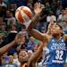 Rebekkah Brunson (32, shown in a 2016 game against Connecticut) had 14 points and seven rebounds, and the Lynx ended their exhibition schedule with a 