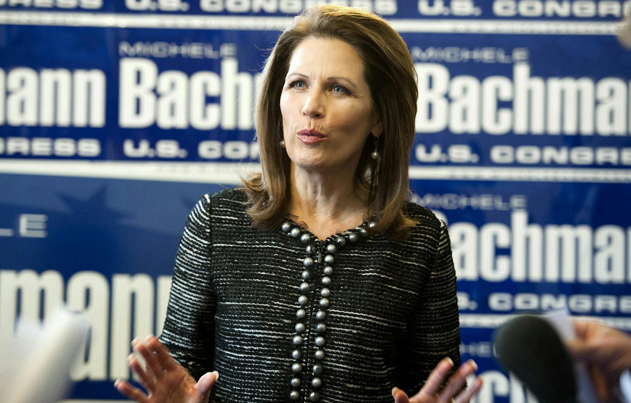 Congresswoman Michelle Bachmann gave a series of media interviews today, Tuesday, February 21, 2012, to discuss her future. She will be running again in the 6th district of Minnesota. ] GLEN STUBBE * gstubbe@startribune.com ORG XMIT: MIN2013100810533718