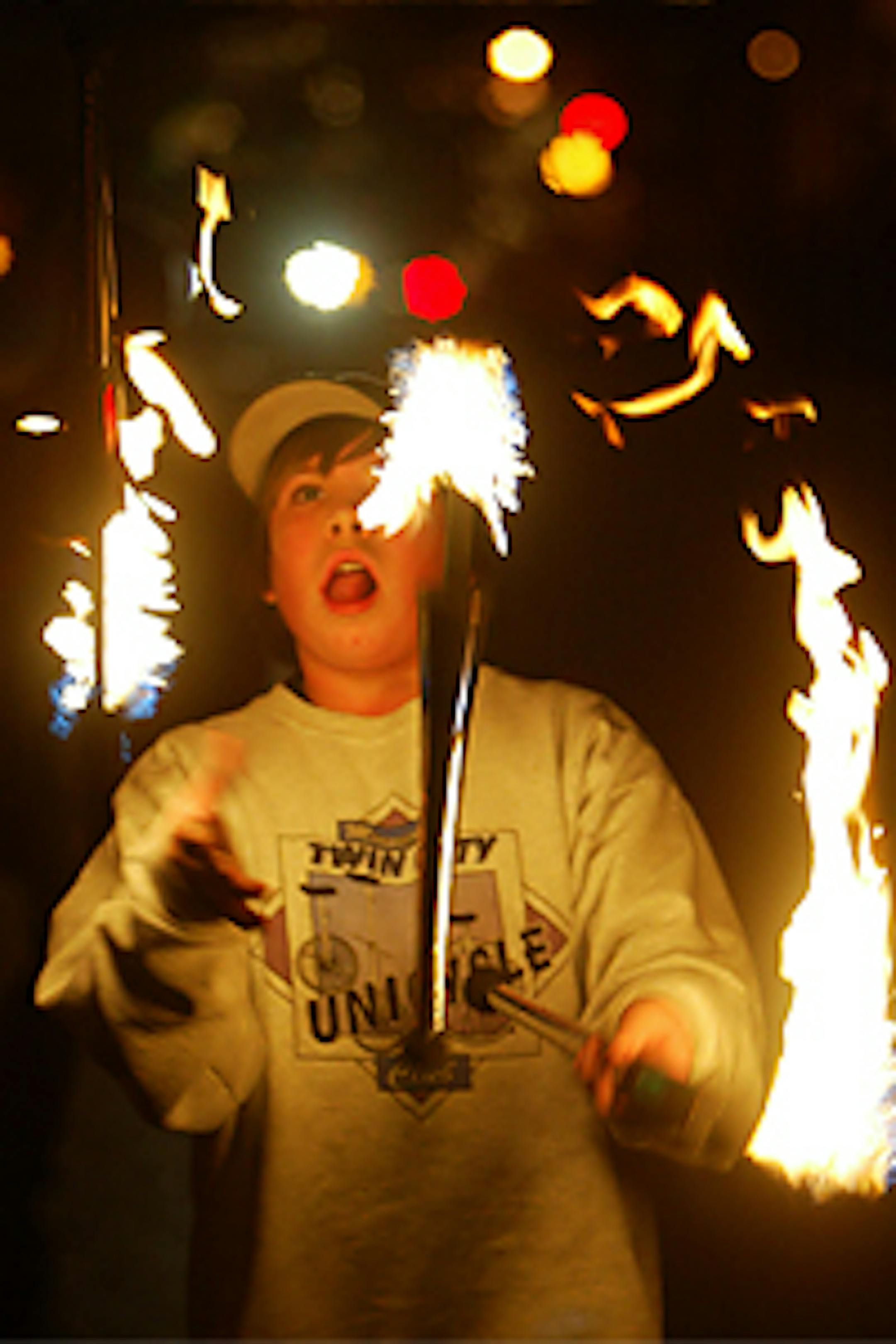 Playing with fire in the St. Paul Winter Carnival Torchlight Parade