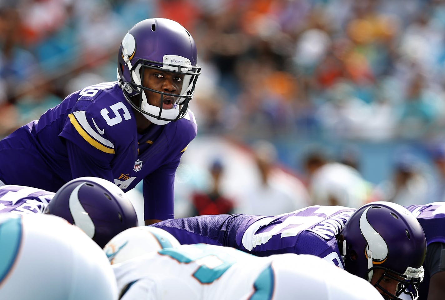 Minnesota Vikings quarterback Teddy Bridgewater (5).